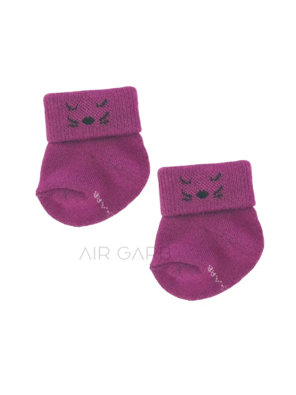 The package includes 3 pairs of super soft, breathable socks with gentle elastic cuffs, showcasing playful kitten designs in various colors.