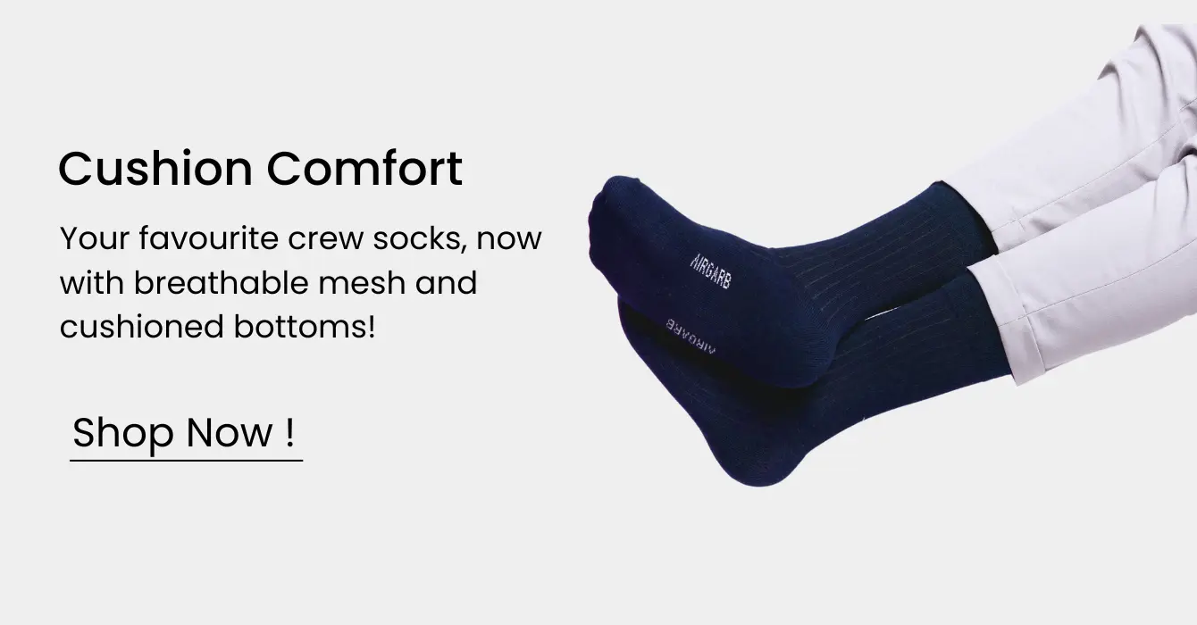 Soft cotton crew socks designed for cushioned comfort. Ideal for everyday wear, these socks offer a plush, supportive fit with added padding for enhanced comfort and durability.