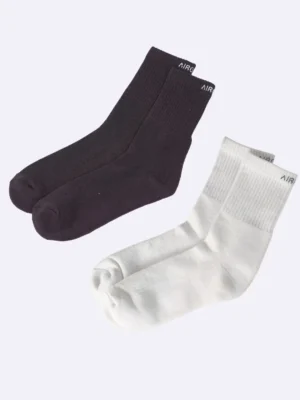 Premium Cotton Crew Socks for Men and Women Pack of 2 Pairs