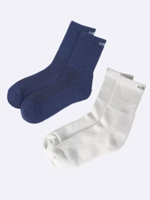 Premium Cotton Crew Socks for Men and Women Pack of 2 Pairs