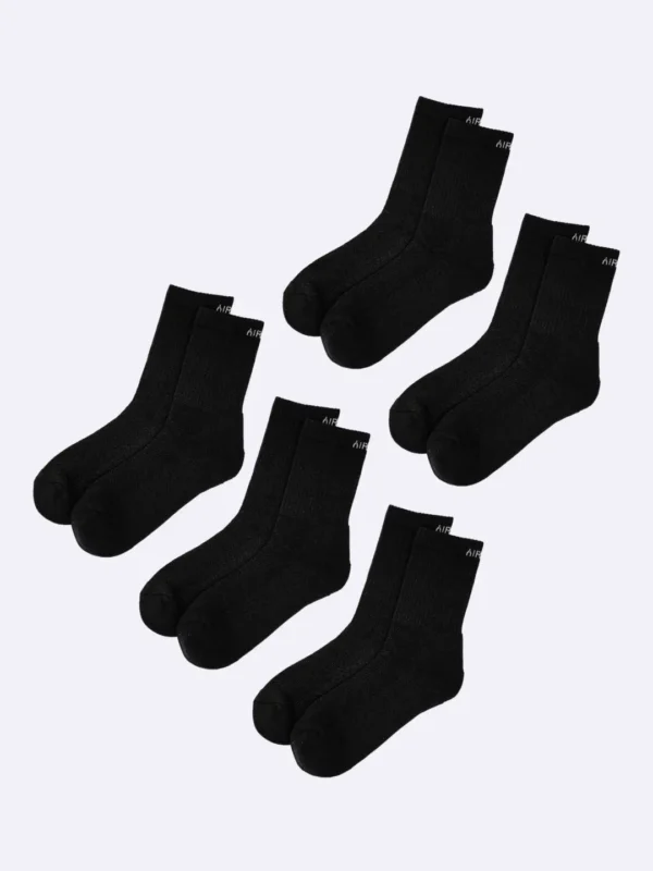 Premium Cotton Crew Socks for Men and Women Pack of 5 Pairs