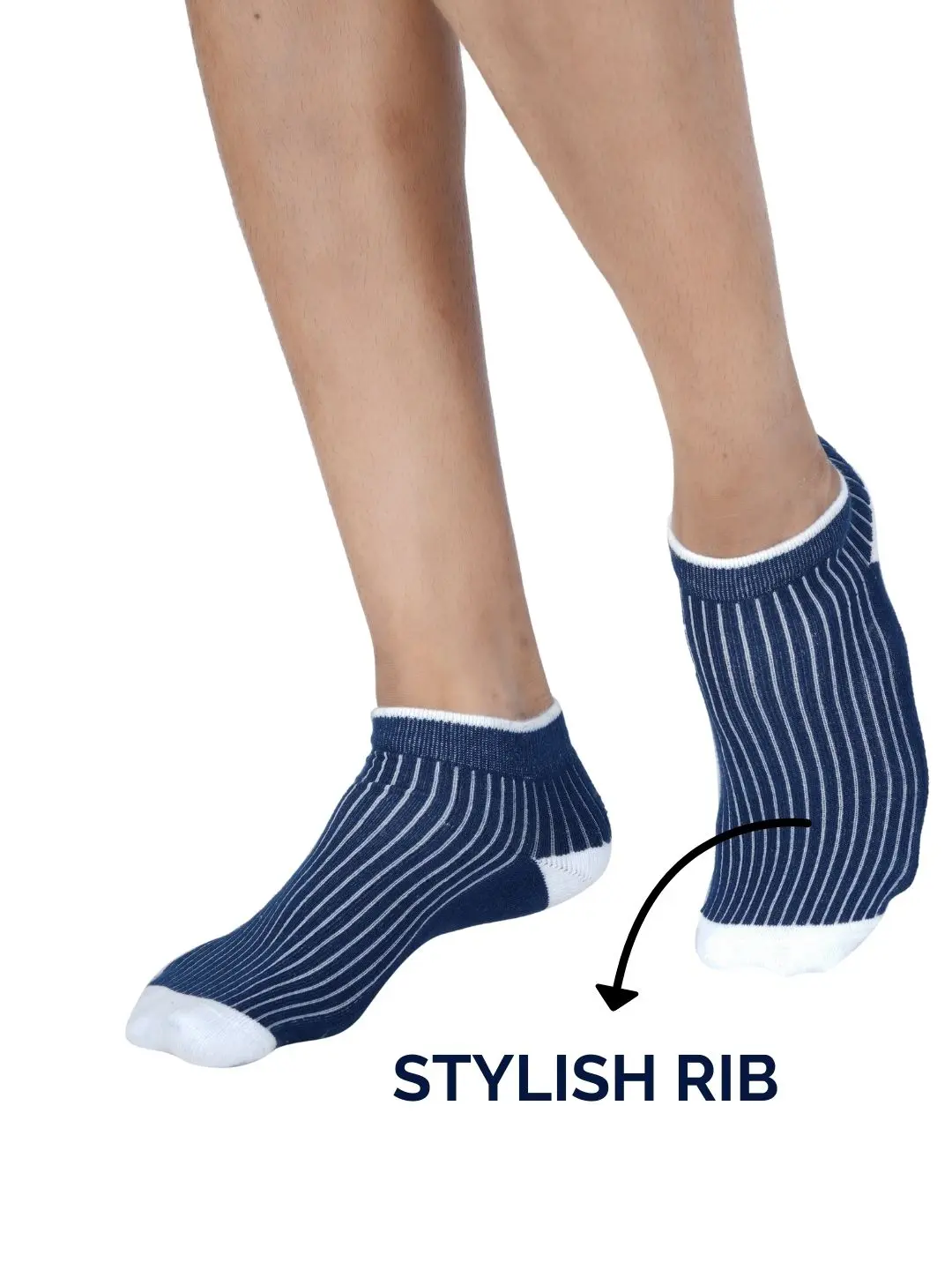 Soft and high-quality ribbed ankle socks for comfort all day long.