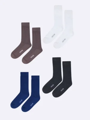 Elegant Ribbed Dress Socks for Men - Timeless Design